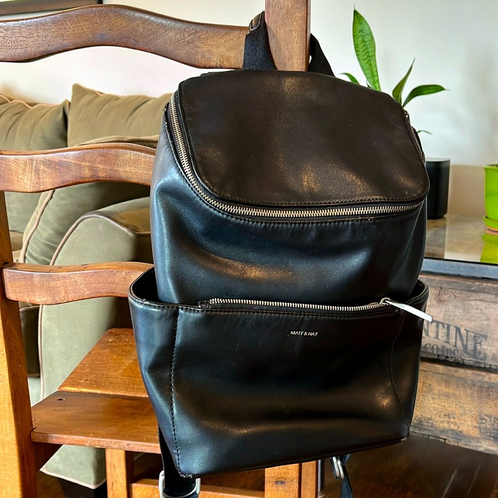 Matt & Nat black leather backpack - purchased in ~2017! Some signs of wear